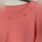 Pink Floral Soft Lightweight Embroidered Monochromatic Sweater Size 3X Photo 1