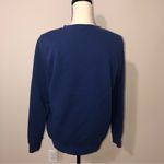 Granny Sweatshirt Size M Cat Embroidered Blue Floral Sparkle Long Sleeve Cottage Size M Photo 4