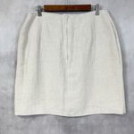 Brandon Thomas Womens Skirt Set Size 14 Linen Ramie Patchwork Coastal Career Tan Photo 5