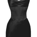 Heiress Beverly Hills Black Corset Satin Slip Dress in Black Photo 0