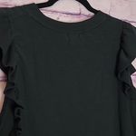 Nation Ltd  100% PIMA COTTON RUFFLE TRIM BLACK TANK TOP XL Photo 6