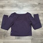 Athleta NWOT  Shanti Lace Long Sleeve‎ Crop Top Thumbholes Purple Size XL Photo 4
