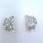 VINTAGE Silver Toned Open Work Clip‎ On Earrings Photo 1