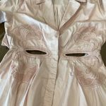 Self Portrait cut out shortsleeve flare shift mini dress powder pink cotton10 Size 10 Photo 5