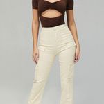 House Of CB Mistress Rocks Best Life Cargo Trousers Cream Photo 11