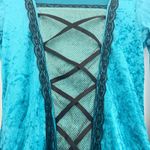 Charades Renaissance Queen Costume Blue Velvet Gown and Headpiece NEW IN PACKAGE Size XS Photo 4