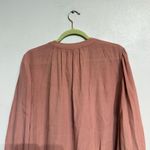 Madewell Old Rose Tasseled Yoke Lace Up Peasant Blouse Sz XS Photo 6