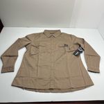 Wolverine  FR Utility Women Twill Khaki Button Down Shirt Long Sleeve Size XL NEW Photo 1