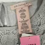 Philosophy  Lace Shirt Womens Size Small Gray‎ Top Short Sleeve Blouse New Photo 5