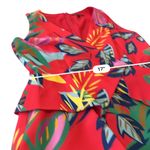 Alex Marie red tropical leaf print V-neck tiered mini dress NEW Size 14 Photo 8