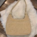 Etienne Aigner Creme Straw Shoulder Bag Leather Trim Photo 8