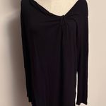 Ellen Tracy Black Tie Front Long Sleeve Tunic Photo 0