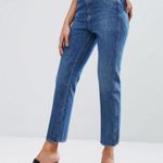 Anthropologie M.i.h Cult Jean Straight Mid Rise Rigid Denim Blitz Wash 90s Vintage Fit Anthro Photo 0