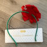Mud Pie  Festive Red Bow Green Headband Photo 1