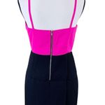 Lucy Paris Fuchsia Black Color Block Cut Out Mini Dress Size Large Photo 2