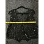 VTG TINA Black Sequin Beaded Vest Women Small 15.5"x18" Silk Cropped Evening Photo 8