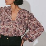 Cleobella  Samara Bishop Sleeve Printed Cotton Blouse M Photo 2