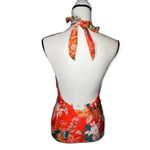 Modcloth The Bethany One-Piece Floral Halter High Waisted Swimsuit XL Orange Photo 7