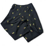 Vintage Pineapple‎ Embroidered Wide Leg Cropped Linen Blend Black Size 12 Photo 0
