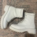 Steve Madden Elegant Cream Lace-Up Combat Boots Photo 4