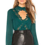 Cami NYC  Revolve Dark‎ Green Silk Skylar Top XS Photo 0