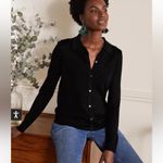 Boden Knitted Sparkle Shirt Black Metallic blouse & camisole Size 12 Photo 2