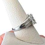 White/Clear Marquise & Round Cut Rhinestone Triple Split Shank Ring Photo 2