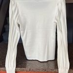 Cream Light Sweater With Semi Sheer Sleeved White Size M Photo 1