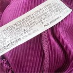 ZARA Purple Ribbed Pull on Ruffle Elastic Waist Shorts Size Large Shiny Stretch Photo 6