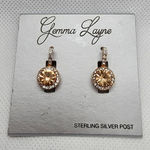 NWT Gemma Layne Rose Gold & Crystal Earrings Pink Photo 0