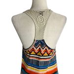 Love Crochet Knit Racer Back Maxi Dress M Multicolored Geometric Stretch Summer Blue Size M Photo 3