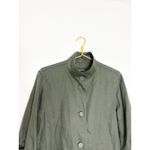 Club Monaco Hardy Top Shirt Jacket Size Small Olive Green Funnel Neck Linen Photo 2