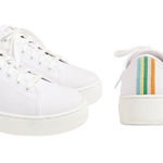 J.Crew  Platform Canvas Sneakers with Stripe White‎ Ribbon Style BN868 Size 8.5 Photo 0