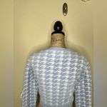 Haute Monde NTM: Light Blue & White Cropped Houndstooth Cardigan Size Medium Photo 13