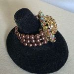 Rhinestone Sunflower Stretch Ring Gold Photo 3