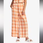 RVCA  nwt orange checker flower trousers pants classic summer fall boho casual Photo 1