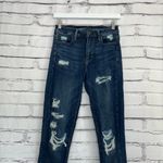American Eagle Super Hi-Rise Jegging Women’s 4R Distressed Dark Wash Stretch Y2K Photo 5