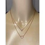 Disney  double layered heart necklace rose gold layer preloved hearts heart Photo 4