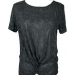 Lucky Brand NEW! M Black Gray Twisted Top Blouse Photo 0