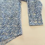 LL Bean Blue Paisley Wrinkle Free Pinpoint Oxford Long Sleeve Button Shirt LARGE Photo 4