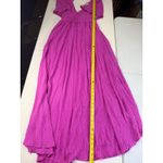 Japna  Pink Crinkle Flutter‎ Sleeve Maxi Dress V-Neck Flowy Bohemian Summer Photo 5