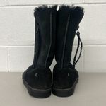 Abeo sz9 fuzzy rhinestones black boots sheepskin suede fur super warm tall zip Size 9 Photo 2