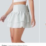Halara High Waisted Tie Back Shirred Tiered Mini Casual Skirt Photo 1