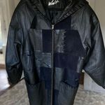 Winlit Leather Patchwork Coat Hood Urban Luxe Quiet Edge Avant Photo 0