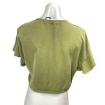 ZARA  Green Short Sleeve V Neck Tie Lace Up Cropped Shirt Blouse Top Size M Photo 1
