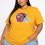 NFL Kansas City Chiefs Big Helmet Womens Short Sleeve Graphic Tee Size 2XL Photo 0