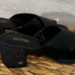 Michael Kors Crisscross Slide Sandal Black Logo Heel Size 6.5 Photo 8