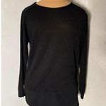 ZARA W&B Semi Sheer Black Textured High Low Top S No Care Tag Classic Preppy Photo 0