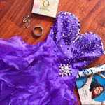 Mystique Boutique Vintage Y2K Bejeweled Strapless Corset Prom Dress in Purple | Size 4 Photo 0