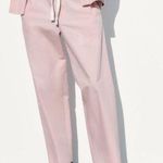 ZARA NWOT pink poplin pant’s drawstring waist straight leg pants Photo 0